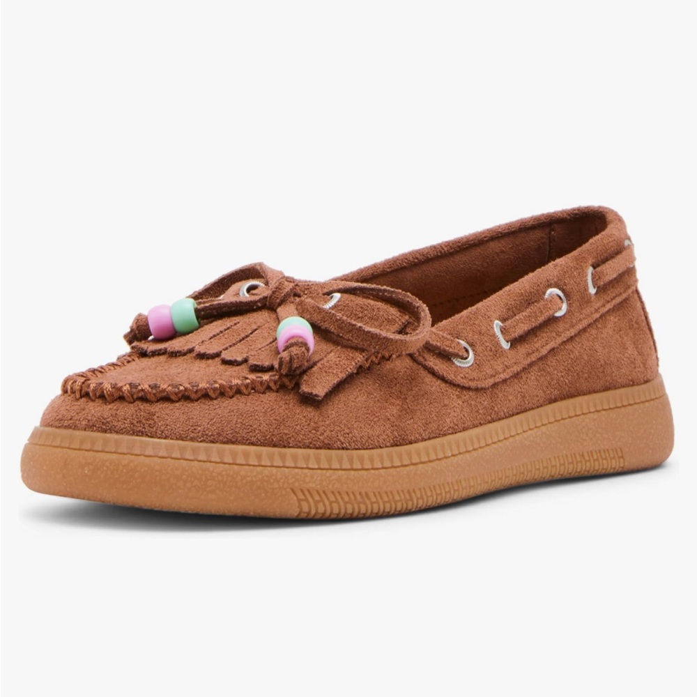Steve Madden Tan Kids Moccasins with Bead Detail size 5